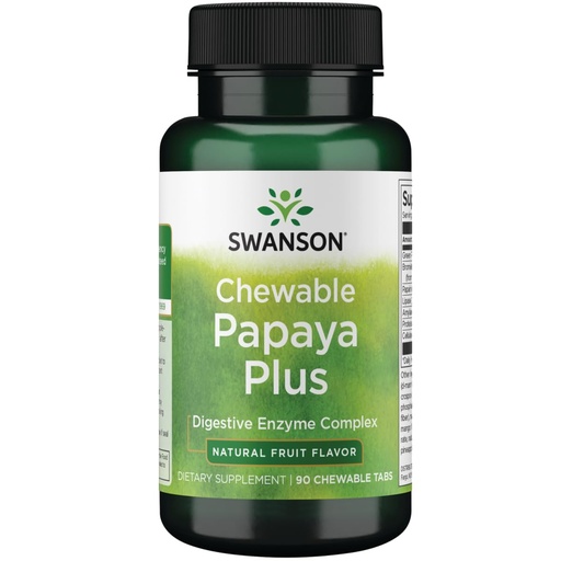 [BRSWGEIDCRYWYA3X] Swanson Chewable Papaya Plus 90 Chwbls Enzyme