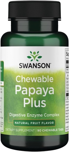 [BRSWGEIDCRYWYA3X] Swanson Papaya à croquer Plus 90 Chwbls Enzyme