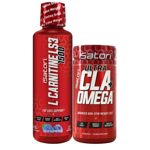 [BRSRAZICC4NQKHIZ] iSatori L-Carnitine LS3 Blue Raspberry 1500mg (32 Servings) Ultra CLA (90 Softgels), Liquid L-Carnitine with Acetyl, Omega 3 6 9 Safflower Oil