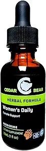 [BRSWGFT4A4BBUHLZ] Cedar Bear Women's Support Daily a Liquid Herbal Supplement That Helps Support Healthy Menstrual Cycles, The Female Reproductive System, and Healthy Hormonal Function 1 Fl Oz
