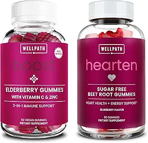 [BRSRAFATOEFBAEL5] WellPath Boost Elderberry Gummies with Zinc + Beet Root Gummies, 60 Ct Each
