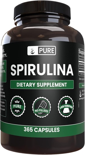 [BRSWGC33PIBQYF37] Pure Original Materialss Spirulina (365 Capsules) Magnezyum Or Rice Fillers, Always Pure, Lab TY