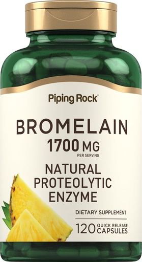 [BRSRMEA2CF5GGDLH] Piping Rock Bromelain Supplement | 1700 mg | 120 Capsules | Pineapple Enzyme | Non-GMO, Gluten Free