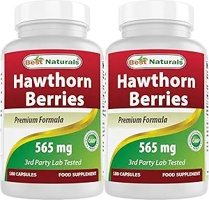 [BRSW2A35BUMBSDIU] Best Naturals Hawthorn Berry 565 mg 180 Capsules (180 Count (Pack of 2))