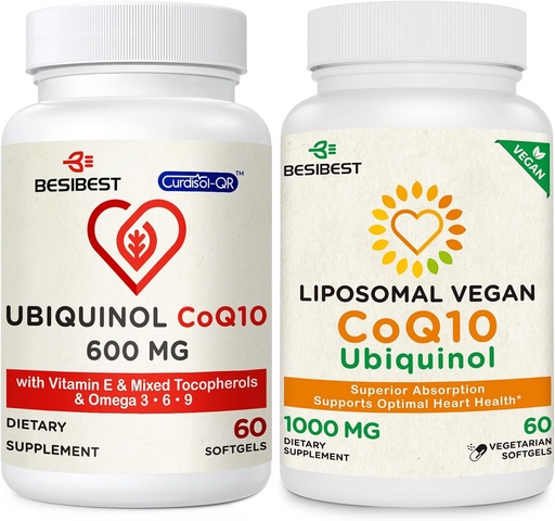 [BRSRMCDRBF7AKGTZ] CoQ10 600mg 1PCS Bundle with 1000mg Liposomal CoQ10 Ubiquinol Supplement 1PCS
