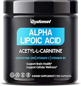 [BRSRAHYPOF7WO334] Ultra Alpha Lipoic Acid with CoQ10, Vitamin C & B1 - Supports Brain Health & Antioxidant Defense - 150 Capsules, Made in USA