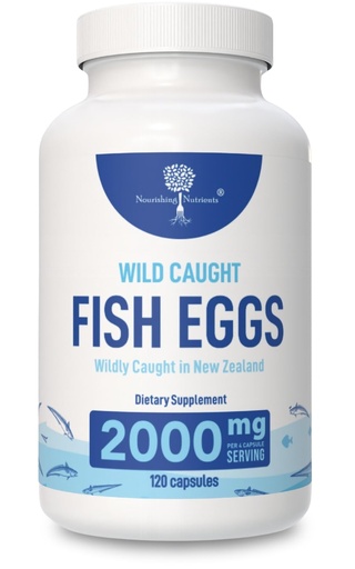 [BRSRMHD2O4HR4ELB] Wild Caught Fish Eggs 2,000mg - Omega 3-6-9, EPA & DHA Support 120 Capsules | Omega 3 Supplement for Eye, Brain Health, Supports Immunity, Bones and Teeth, Mood Support with Omega 3-6-9 Fish Egg Capsules