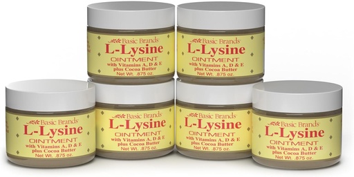 [BRSWIGYICEPGI2DA] 基本品牌 - L-Lysine Ointment - 0.875 oz - Lysine 冷血治疗和布莱斯特救济 - Soothes 夹嘴和干皮 - 6-Pack