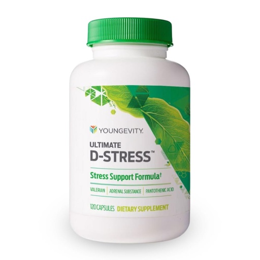 [BRSWGYYCO4NBAHI4] Youngevity Ultimate D-Stress™ – Natural Stress Relief Supplement with Magnesium, Valerian Root Extract, and B Vitamins – Supports Adrenal Health and Nervous System – 120 Capsules (Pack of 1)