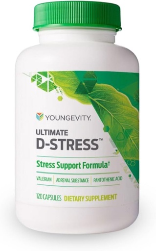 [BRSWGYYCO4NBAHI4] Youngevity Ultimate D-Stress™ – Natural Stress Relief Supplement with Magnesium, Valerian Root Extract, and B Vitamins – Supports Adrenal Health and Nervous System – 120 Capsules (Pack of 1)