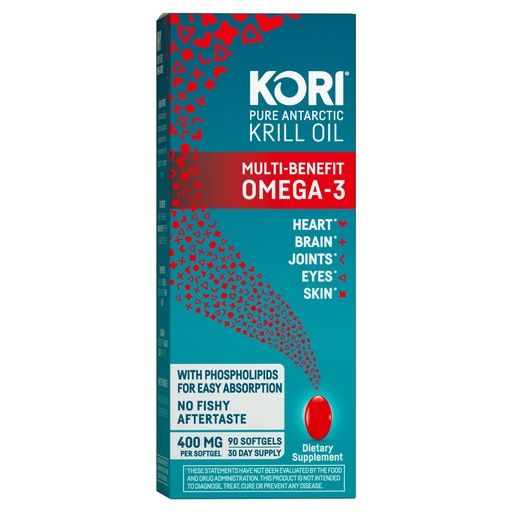[BRSW2ZAQAQPROALZ] Kori Krill Oil Omega 3 Supplement, Antarctic Krill Oil with Superior Absorption vs Fish Oil Alternative, 400 mg Softgels, EPA & DHA, 90 Softgels