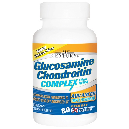 [BRSWIZABO4GQMA36] Glucosamine Chondroitin Complex Plus MSM, Advanced Triple Strength, 60