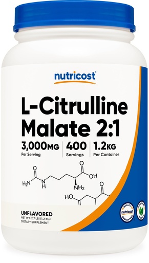 [BRSWKF36DICWIDDE] Nutricost L-Citrulline Malate Powder (2:1) 1.2KG