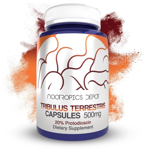 [BRSRMAL5OAPAIA3A] Nootropics Depot Tribulus Extract Capsules | 500mg | 20% Protodioscin | Tribulus terrestris | Fitness, Mood, & Vitality | 60 Count