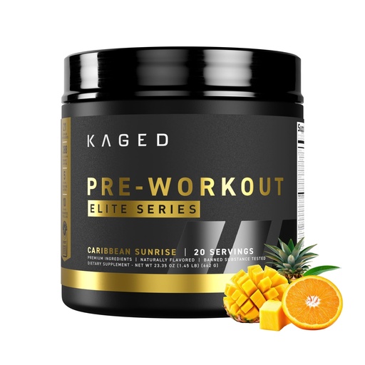 [BRSRMBQECAFAOHIZ] Kaged Pre Workout Powder Pre-Workout Elite for Men & Women | High Stimulant for Energy, Focus, Pumps | L-Citrulline, Beta Alanine, Creatine & 388mg of Organic Caffeine | Caribbean Sunrise