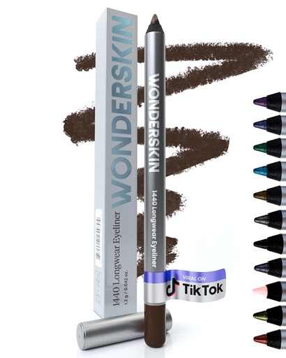 [BRSRMAI3O4HBAHTF] Wonderskin Eyeliner Pencil, 1440 Longwear Brown Eyeliner Pencil - Waterproof, Sharpenable & Smudge Proof