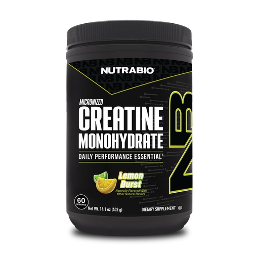 [BRSROAARCQNQACA7] NutraBio Pure Micronized Creatine Monohydrate Powder Supplement, Lemon Burst, (300 g) - Supports Bulk Muscle Energy, Recovery, and Strength - HPLC Tested Creatine Powder Supplement for Men and Women