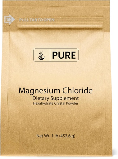 [BRSWGZATDN5BS2D4] Ingredientes originales puros Magnesium Chloride (1 lb), Eco-Friendly Packaging, Crystal Powder, Magnesium Supplement