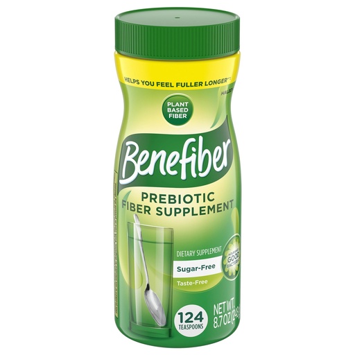 [BRSWK236PMHR2A3O] Benefiber Daily Prebiotic Fiber Supplement Powder for Digestive Health, Unflavored -124 Teaspoons (8.7 Ounces)
