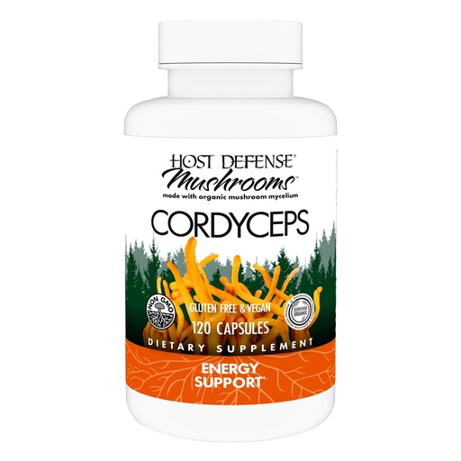 [BRSWIGT5BJ6BU33A] Host Defense Cordyceps Capsules - Immune & Energy Support Supplement - Kidney Health Supplement with Cordyceps - Fitness Support Supplement to Aid Oxygen Uptake - 120 Capsules (60 Servings)*