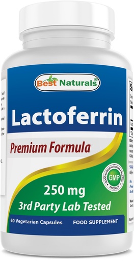 [BRSWGCQQA4DQGHLD] Best Naturals Lactoferrin 250 mg Veggie Capsule, Supports Healthy Immune Function - 60 Count