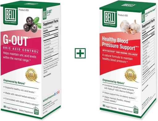 [BRSRMAQYDIPRGD3J] Bell Bundle – Healthy Blood Pressure Support & G-Out Uric Acid Cleanse– 25 Years Around The World, Sold Directly by The Manufacturer