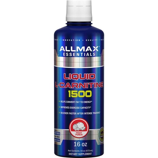[BRSWGBT6B56RUYD4] ALLMAX Nutrition Liquid L-Carnitine 1500 Miligrams, Fruit Punch, 16 oz (473 ml)