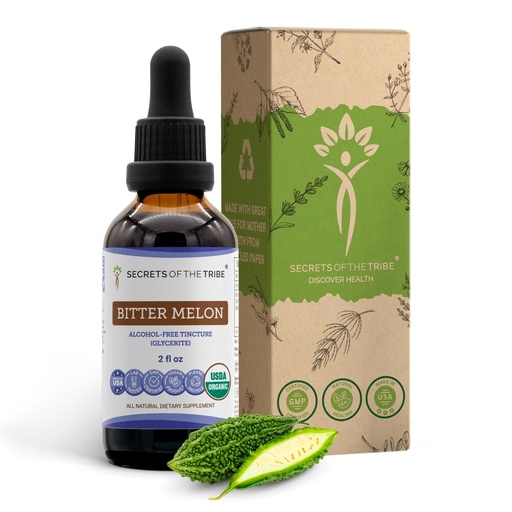 [BRSRMYI6OYCAA3A7] Secrets of the Tribe Bitter Melon USDA Organic | Alcohol-Free Extract, High-Potency Herbal Drops | Made from 100% Certified Organic Bitter Melon (Momordica Charantia) Dried Fruit 2 oz