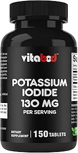 [BRSROBLQDN5QOF3B] Potassium Iodide Dietary Supplement 130 mg per Serving - 150 Tablets (3 Bottles)