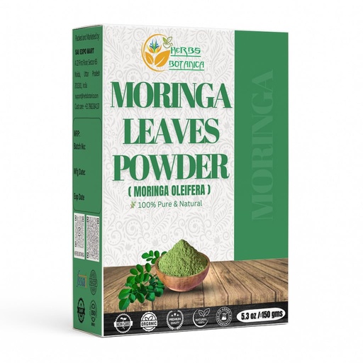 [BRSW22YZC55GM3LO] Herbs Botanica Moringa Powder 5.3 oz (150g) 100% Pure Raw Leaf Powder Premium Food-Grade Culinary Green Superfood for Smoothies, Juices, and Baking Vegan, Non-GMO, Gluten-Free