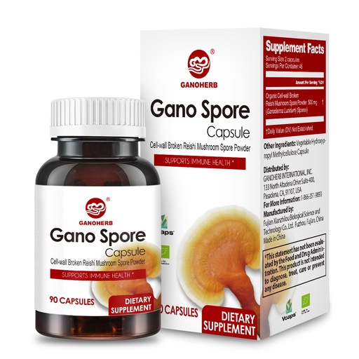[BRSWECQ5BZ6GAETB] Organic Reishi Mushroom Capsules with 100% Ganoderma Lucidum Reishi Spore Powder for Boost Immune System, Vegan, All Natural, Non-GMO & Gluten Free, 90 Veggie Capsules