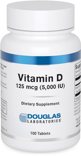 [BRSWIZTYCMMBQHYV] Douglas Laboratories Vitamin D (5,000 I.U.) | Vitamin D3 Supplement to Support Immune Health, Calcium Levels, and Bones* | 100 Tablets