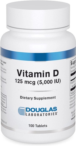[BRSWIZTYCMMBQHYV] Douglas Laboratories Vitamin D (5.000 I.U.) CLAS124; Vitamin D3 dodatek k podpoře imunitního zdraví, hladiny vápníku a kostí * CLAS124; 100 Tablet