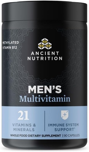 [BRSWGHABDIHR6FAZ] Nutrição Antiga Multivitamin para Homens, Multi Homens, Vitamina D, C, E, B12, Zinco, Magnésio, Suporta Sistema Imune Saudável e Saúde Óssea, 90 Ct