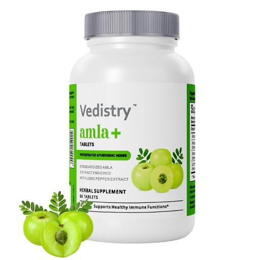 [BRSROBAYB57WYDL2] Vedistry Amla Supplement 1100mg Indian Gooseberry Tablet with Long Pepper for Immunity & Energy Herbal Supplement Rich in Vitamin C & Antioxidant for Hair Growth, Energy & Overall Wellness– 60 Tablets