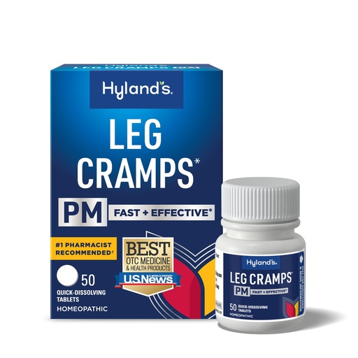[BRSWIYAQDMOAIHTG] Hyland's Leg Cramps PM, Relief of Nighttime Leg, Calf, and Foot Cramps, 50 Quick-Dissolving Tablets