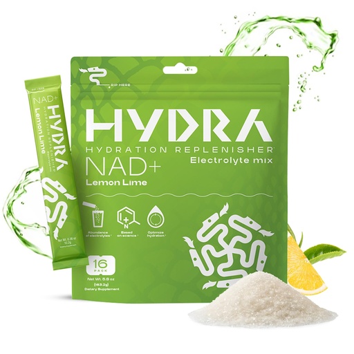 [BRSROAQQCN6BECYY] Hydra Powders NAD+ Nutrients Electrolyte Powder Packets, Anti Aging Daily Hydration Packets, Low Sodium Electrolytes Powder, Electrolyte Drink Mix Low Sugar - 16 Electrolyte Packets Lemon Lime