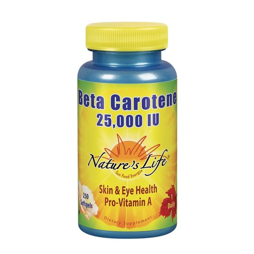 [BRSWIYT3OMABGHQV] Nature's Life Beta Carotene 25,000 IU | Helps Support Healthy Immune Function & Skin & Eye Health | Antioxidant Dietary Supplement | 250 Softgels