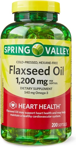 [BRSROED7B4IWG2T5] LLK Flaxseed Oil Softgels Dietary Supplement, 1,200 mg, 200 Count