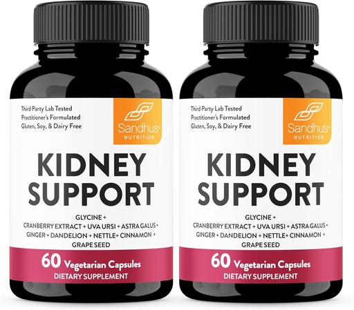 [BRSRAHY5CVYBGCYZ] Sandhu's Kidney Cleanse Detox & Repair Support Supplement for Men and Women | with Cranberry Extract | Helps Support Kidney & Urinary Tract Health | 60 Vegetarian Capsules (Pack of 2)