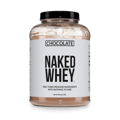 [BRSWKFQECYOWAFDC] NAKED Whey Protein Supplement Powder, Chocolate, NSF Certified, GMO Free, Soy Free, Gluten Free Aid Muscle Growth and Recovery 60 Servings, 5 Ib
