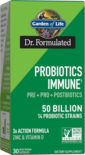 [BRSW2BQOOZ5GYDYV] Garden of Life Probiotics Immune, 30 Vegetarian Capsules