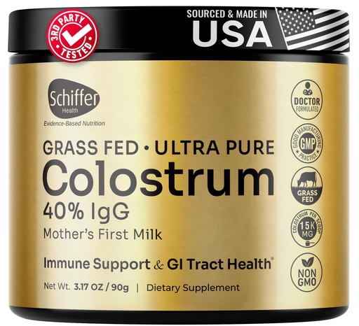 [BRSRAZY2OUMR6HTU] Premium Colostrum Supplement Highest IgG for Gut Health, Immune Support & Recovery Superfood, Anti-Age - Pure Grass-Fed Bovine Colostrum Powder - Mother’s First Milk, 60 Servings, Unflavored