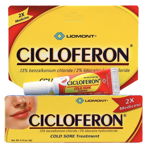 [BRSWYGT4AAGR4CI3] Cicloferon Cold Sore Treatment Gel, Clear, 1 Tube of 0.14 Oz (Pack of 1)