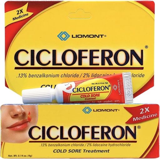 [BRSWYGT4AAGR4CI3] Cicloferon Cold Sore Treatment Gel, Clear, 1 Tube of 0.14 Oz