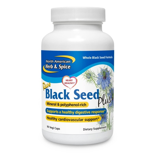 [BRSWIYTYOUEB2CTA] NORTH AMERICAN HERB & SPICE Black Seed Plus - 90 Vegi Capsules - Mediterranean Black Seed & Cumin Spice Complex - Heart Health, Immune & Digestive Support - 45 Servings
