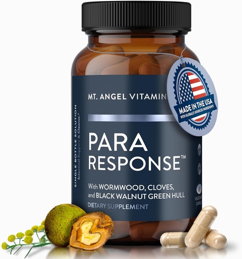[BRSWECQ6CMHWOF3K] Mt. Angel Vitamins - para Response | Intestinal Health Support, Digestive Aid| Black Walnut Wormwood | Non-GMO, Vegan, 60 Vegetarian Capsules
