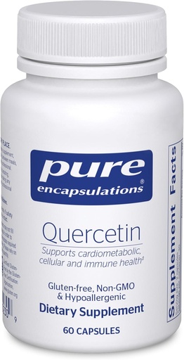 [BRSWIFITCEBGK2YZ] Pure Encapsulations Quercetin - 500 mq - Immune Support, Cellular Health & Heart Health - Antioksit - Gluten Free & Non-GMO - 60 Capsules