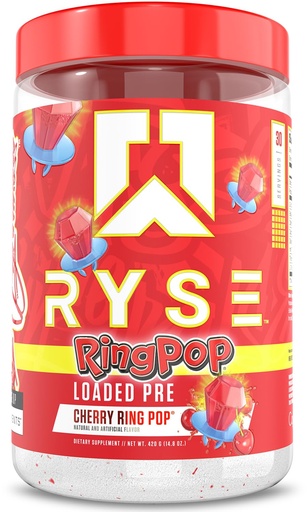 [BRSW2GDQAABWACDP] RYSE Loaded Pre Workout Powder - Ring Pop Cherry - Daily Pre-Workout for Men & Women with 325mg Caffeine, Beta Alanine, and Citrulline for Pump, Focus, and Energy - 30 Servings