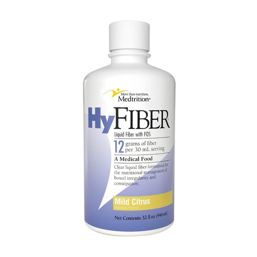 [BRSWGZQZOUIGAFLP] Medtrition HyFiber Daily Liquid Fiber for Regularity and Soft Stools, 12 Grams Soluble Fiber, 32 fl oz 1 Bottle